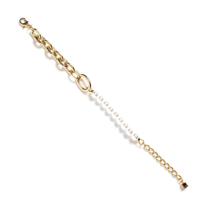 Sandra’s Signature Collection Marie Pearl & Chain Link Bracelet, Gold