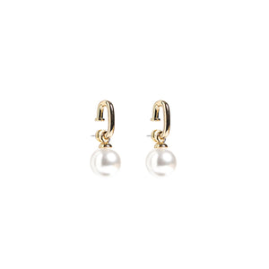 Sandra’s Signature Collection Maire Pearl Charm Earrings, Gold