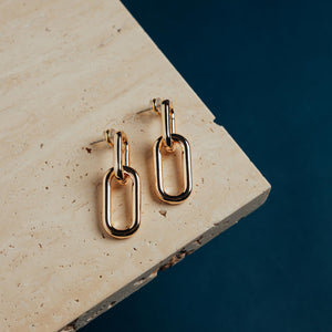 Sandra’s Signature Collection Lily Double Link Earrings, Gold
