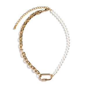 Sandra’s Signature Collection Marie Pearl & Chain Link Necklace, Gold