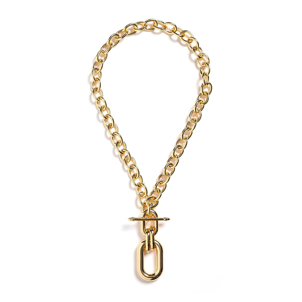 Sandra’s Signature Collection Lily T-Bar Chain Link Necklace, Gold