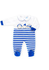 Sardon Baby Boy Penguin Velour Babygrow, White