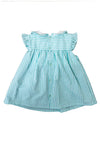 Sardon Baby Girl Stripe Dress, Green