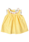 Sardon Baby Girls Gingham Sleeveless Dress and Pant Set, Yellow