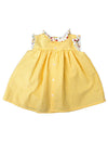 Sardon Baby Girls Gingham Sleeveless Dress and Pant Set, Yellow