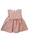Sardon Baby Girl Sleeveless Gingham Dress, Pink