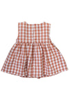 Sardon Baby Girl Sleeveless Gingham Dress, Pink
