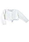 Sardon Baby Girls Knit Long Sleeve Cardigan, White