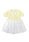 Sardon Baby Girls Polka Dot Short Sleeve Dress, Yellow