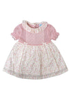 Sardon Baby Girls Floral Frill Collar Dress, Pink