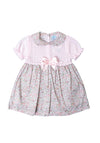 Sardon Baby Girls Knit and Bow Short Sleeve Dress, Pink
