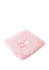 Sardon Baby Knit Shawl With Ribbon Bow, Pink