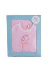 Sardon Baby Girl Unicorn Hooded Towel and Bib Set, Pink