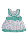 Sardon Baby Girl Polka Dot Dress and Pant Set, Green