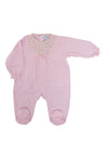 Sardon Baby Girl Floral Long Sleeve Babygrow, Pink