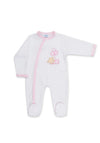 Sardon Baby Girl Long Sleeve Teddy Babygrow, Pink