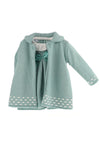 Sardon Baby Girl Frill Collar Knit Dress and Cardigan Set, Green