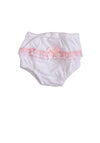 Sardon Baby Girl Frill Bow Pant, White and Pink