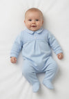 Sardon Baby Boy Long Sleeve Check Babygrow, Blue