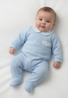Sardon Baby Boy Long Sleeve Collar Babygrow, Blue