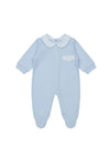Sardon Baby Boy Long Sleeve Collar Babygrow, Blue