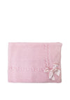 Sardon Baby Bow Knit Blanket, Pink