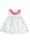 Sardon Baby Girl Floral Sleeveless Dress, Green Multi