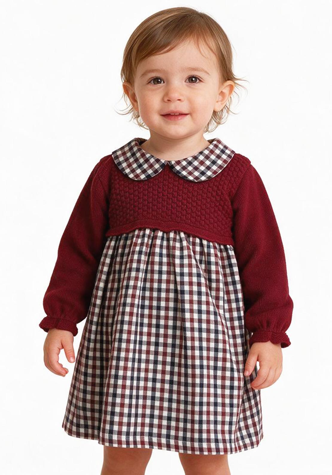 Sardon Baby Girl Dress and Cardigan Set, Red