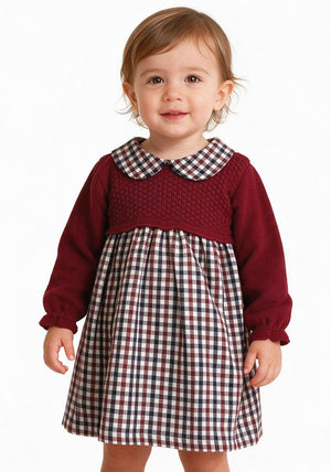 Sardon Baby Girl Dress and Cardigan Set, Red