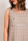 Ever Sassy Zip Detail Textured Midi Dress, Taupe