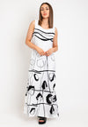 Ever Sassy Abstract Print Long Dress, White