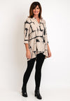 Ever Sassy Abstract Print Tunic Blouse, Beige