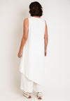 Ever Sassy V Neck Dipped Hem Dress, Off White