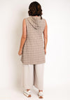 Ever Sassy Textured Sleeveless Hooded Jacket, Taupe