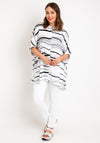 Ever Sassy Striped Oversized Shirt, White