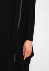 Ever Sassy Chain Detail Open Jersey Cardigan, Black