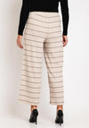 Ever Sassy Stitch Stripe Ribbed Wide Trouser, Beige