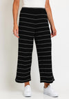 Ever Sassy Stitch Stripe Ribbed Wide Trousers, Black