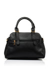 Zen Collection Faux Leather Dome Satchel Bag, Black