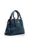 Zen Collection Faux Leather Dome Satchel Bag, Light Navy