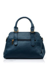 Zen Collection Faux Leather Dome Satchel Bag, Light Navy