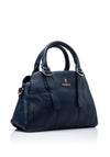 Zen Collection Faux Leather Strap Detail Satchel Bag, Navy