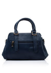 Zen Collection Faux Leather Strap Detail Satchel Bag, Navy