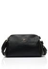 Zen Collection Faux Leather Small Dome Crossbody Bag, Black