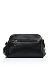 Zen Collection Faux Leather Small Dome Crossbody Bag, Black