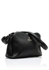 Zen Collection Faux Leather Small Satchel Bag, Black