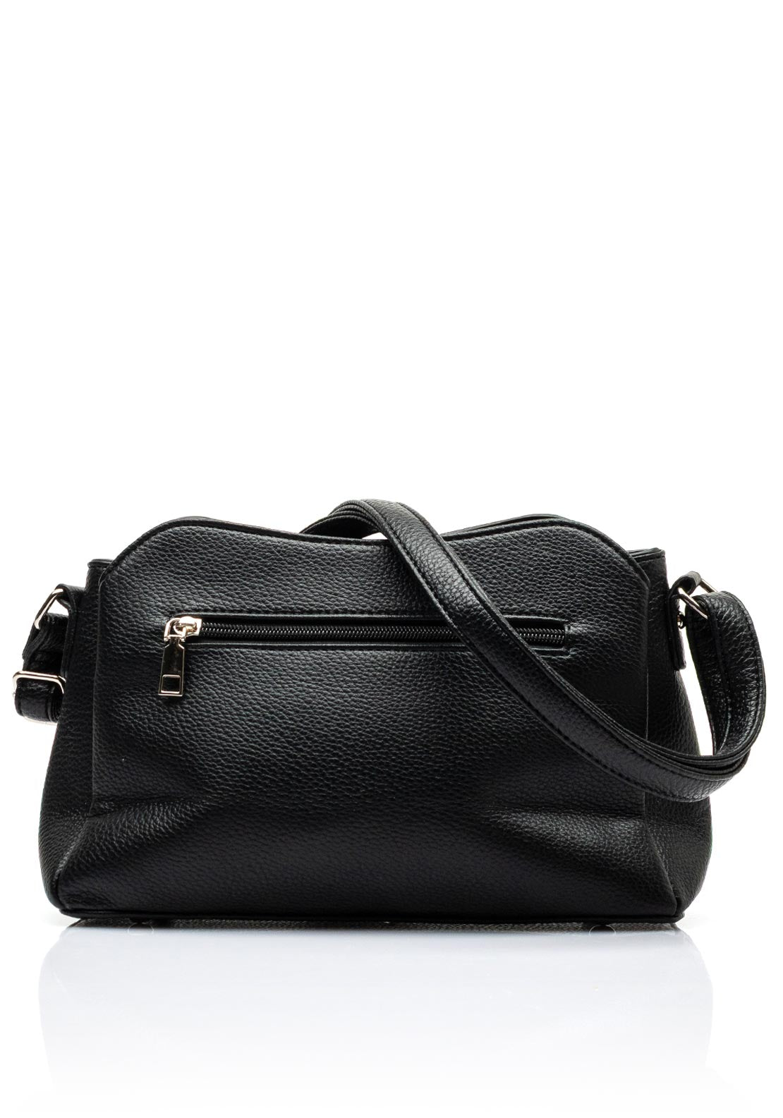 Zen Collection Faux Leather Small Satchel Bag, Black