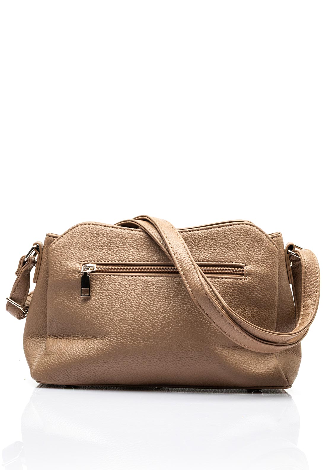 Zen Collection Faux Leather Small Satchel Bag, Warm Taupe