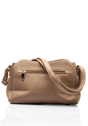 Zen Collection Faux Leather Small Satchel Bag, Warm Taupe