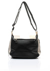 Zen Collection Crackled Faux Leather Colour Block Crossbody Bag, Black & White